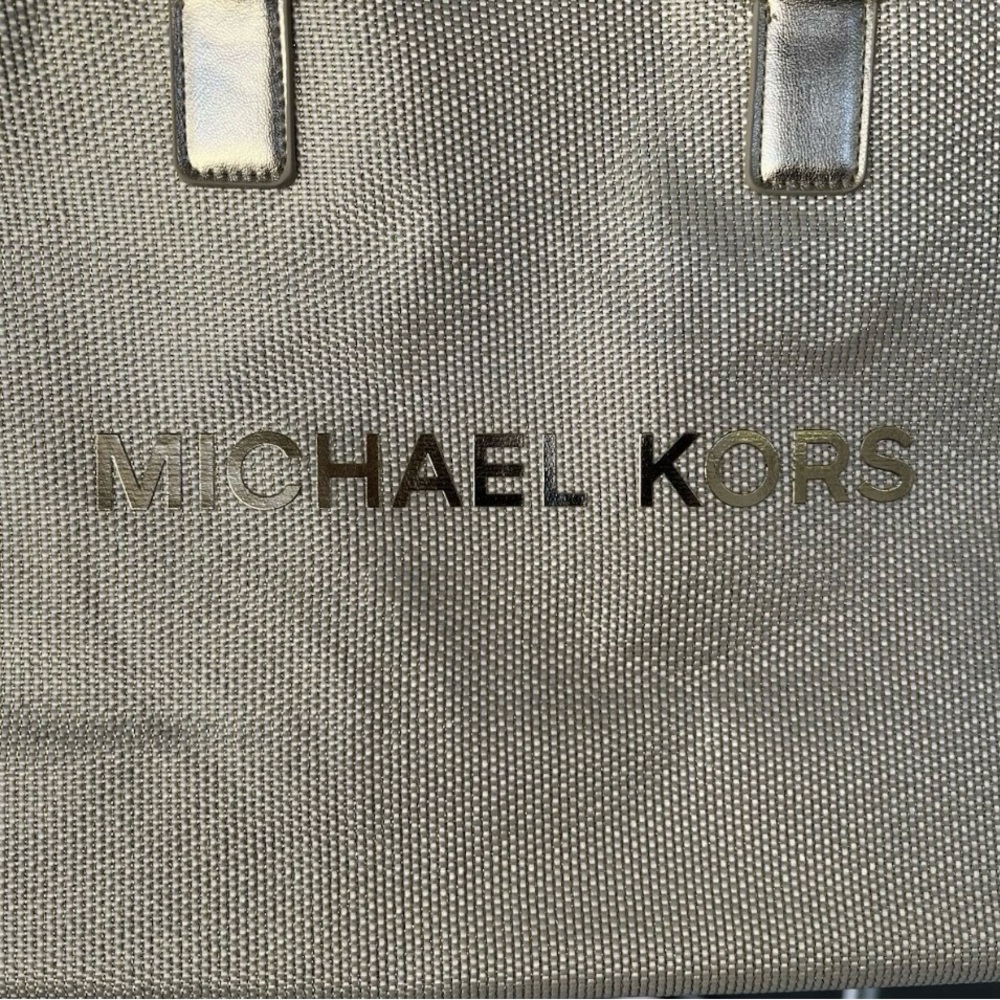 MICHAEL KORS Gold Tote Bag - Metallic Gold Women's Tote - Picture 5 of 10